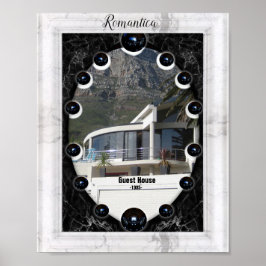 白と黒の大理石球体グラフィックス ポスター