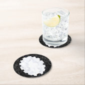 白と黒の大理石球体グラフィックス ラウンドペーパーコースター (インサイチュ)