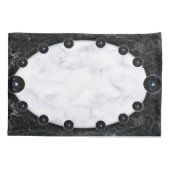 白と黒の大理石球体グラフィックス 枕カバー (裏面)