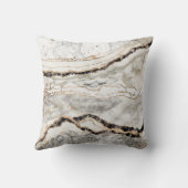 白と黒の大理石質感抽象芸術 クッション (裏面)