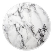 白と黒の大理石 セラミックノブ (正面)