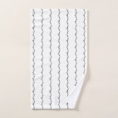 白と黒の小麦の草ストライプの バスタオルセット (ハンドタオル)