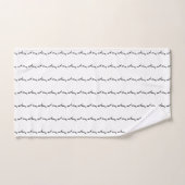 白と黒の小麦の草ストライプの バスタオルセット (ハンドタオル)