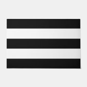 白と黒の屋ストライプの外マット ドアマット (正面)