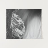 白と黒の山々の霧の雲 タペストリー (正面(横))