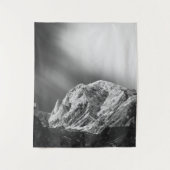 白と黒の山々の霧の雲 タペストリー (正面)