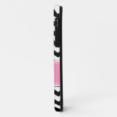 白と黒の山形(バブルガムピンク) Case-Mate iPhoneケース (裏面/左)