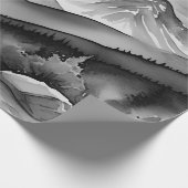 白と黒の山絵画の風景 ラッピングペーパー (角)