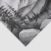 白と黒の山絵画の風景 薄葉紙 (詳細)
