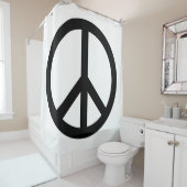 白と黒の平和シンボル シャワーカーテン (インサイチュ)
