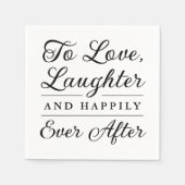 白と黒の幸せがの後に続結婚く スタンダードカクテルナプキン (正面)