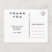 白と黒の幾何学大理石ありがとう ポストカード (裏面)