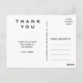 白と黒の幾何学大理石ありがとう ポストカード (裏面)