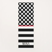 白と黒の幾何学的な形状 ヨガマット (正面)