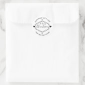 白と黒の愛のクリスマスを持つ自家製 ラウンドシール (バッグ)