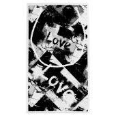 白と黒の愛の斑点パターン スモールペーパーバッグ (裏面)