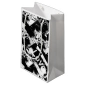 白と黒の愛の斑点パターン スモールペーパーバッグ (正面アングル)