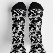 白と黒の愛の斑点パターン ソックス (上部)