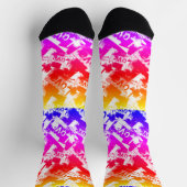 白と黒の愛の斑点パターン ソックス (上部)