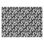 白と黒の愛の斑点パターン テーブルクロス (正面(横))