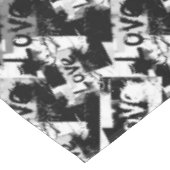 白と黒の愛の斑点パターン テーブルクロス (アングル)