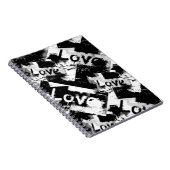 白と黒の愛の斑点パターン ノートブック (右側)