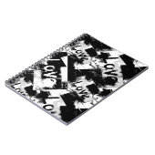 白と黒の愛の斑点パターン ノートブック (左側)