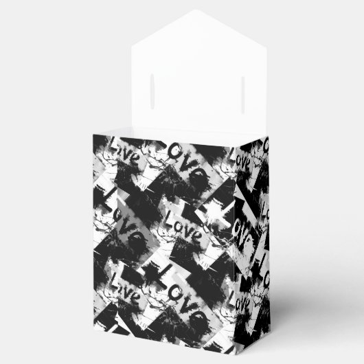 白と黒の愛の斑点パターン フェイバーボックス (オープン)