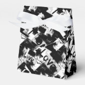 白と黒の愛の斑点パターン フェイバーボックス (正面サイド)