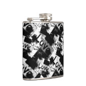 白と黒の愛の斑点パターン フラスク (右)