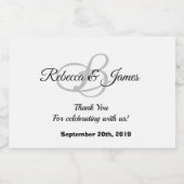 白と黒の感謝の結婚言葉 リキュールボトルラベル (シングルラベル)