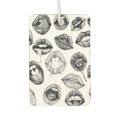 白と黒の手で描かれた官能的な唇 カーエアーフレッシュナー (正面)