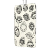 白と黒の手で描かれた官能的な唇 カーエアーフレッシュナー (左)