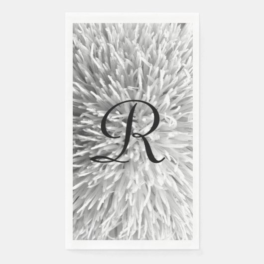 白と黒の抽象芸術モノグラムのフローラ (正面)