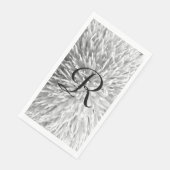 白と黒の抽象芸術モノグラムのフローラ (コーナー)