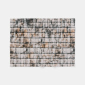 白と黒の抽象芸術絵画 フリースブランケット (正面(横))