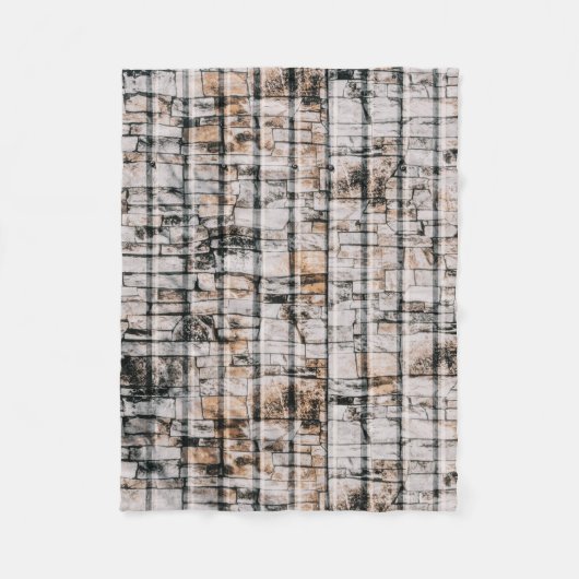 白と黒の抽象芸術絵画 フリースブランケット (正面)