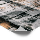 白と黒の抽象芸術絵画 ポスター (角)