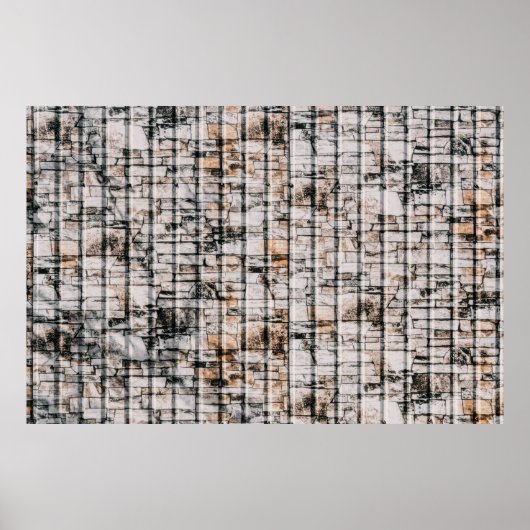 白と黒の抽象芸術絵画 ポスター (正面)
