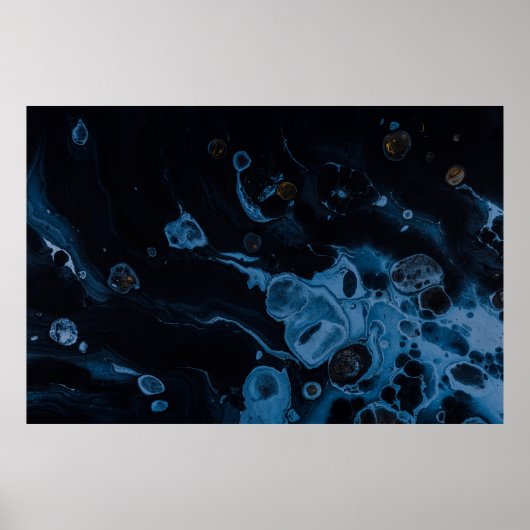 白と黒の抽象芸術絵画 ポスター (正面)