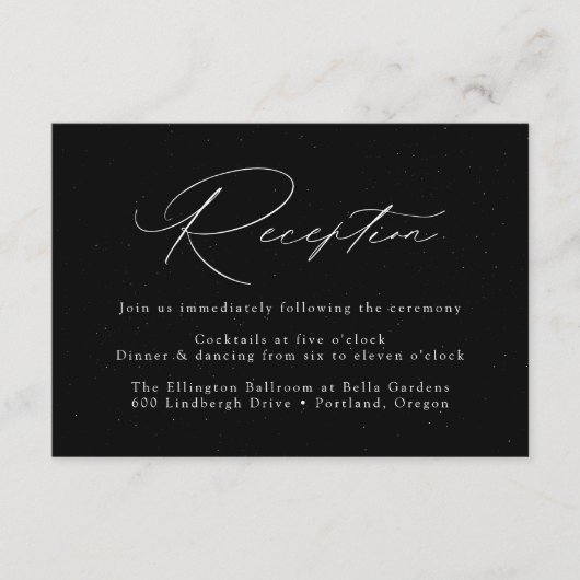 白と黒の斑点のある結婚式のレセプション エンクロージャーカード (正面)