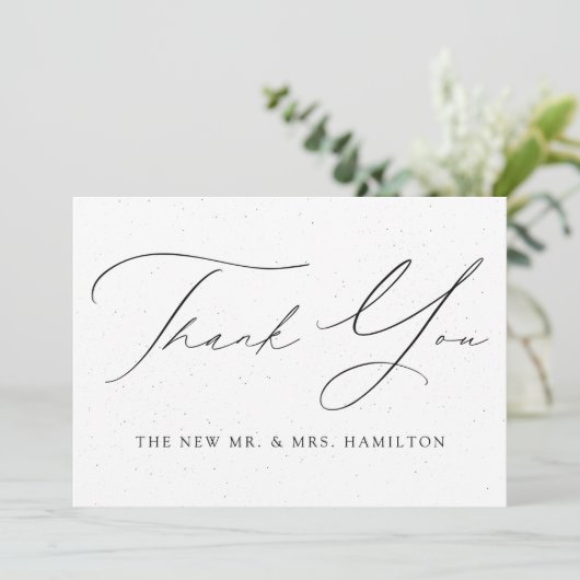 白と黒の斑点結婚の サンキューカード (スタンド正面)