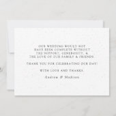 白と黒の斑点結婚の サンキューカード (裏面)