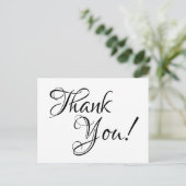 白と黒の書道ありがとう ポストカード (スタンド正面)