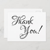 白と黒の書道ありがとう ポストカード (正面/裏面)