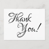 白と黒の書道ありがとう ポストカード (正面)