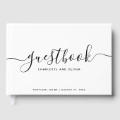 白と黒の書道のイベントまたは結婚の ゲストブック (正面)