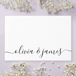 白と黒の書道の結婚脚本 ゲストブック