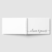 白と黒の書道の結婚脚本 ゲストブック (全面)