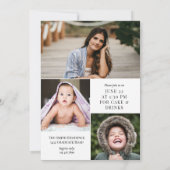 白と黒の書道写真卒業 招待状 (裏面)